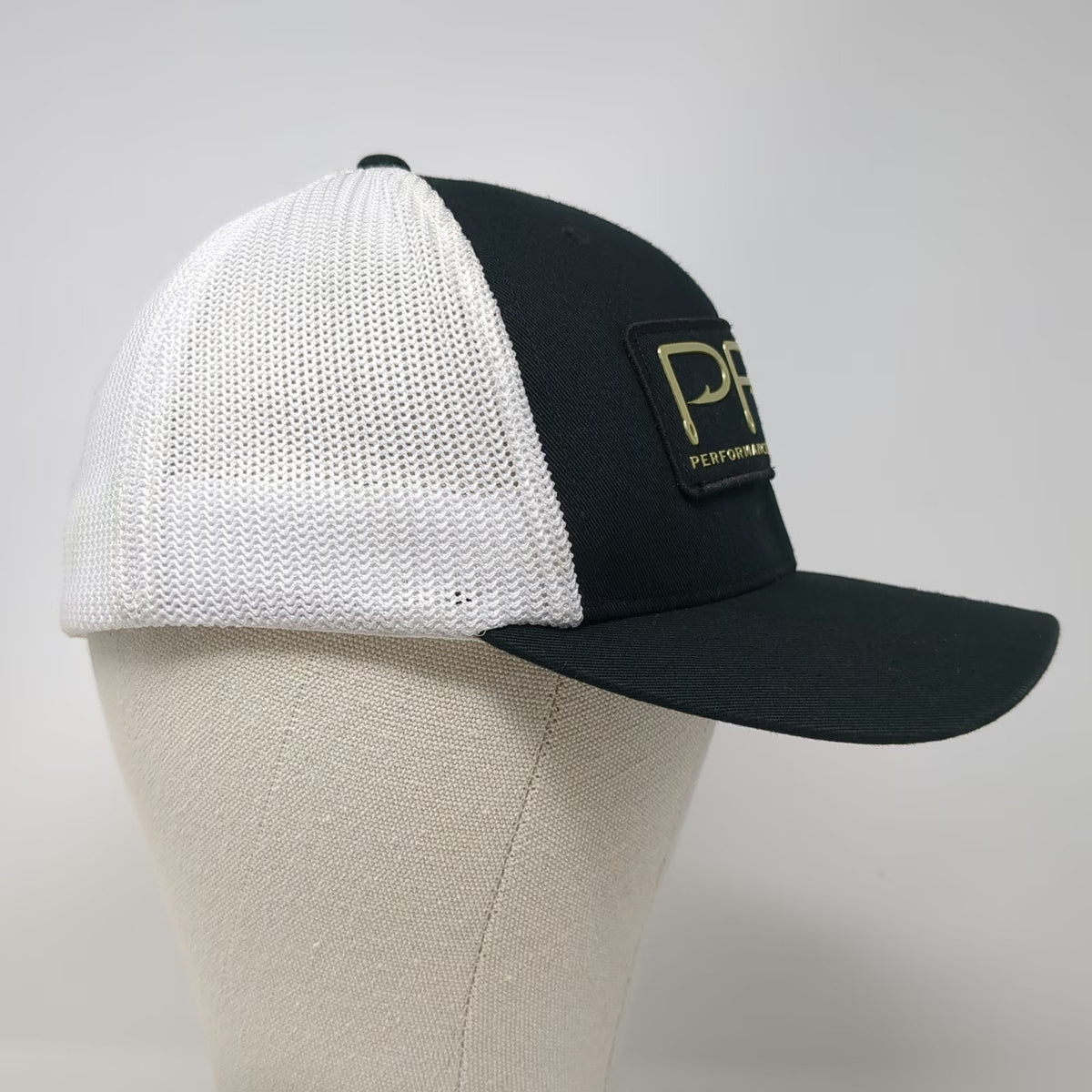 Columbia Baseball Cap Black White One Size PFG Mesh Back Flexfit Fishing Hat
