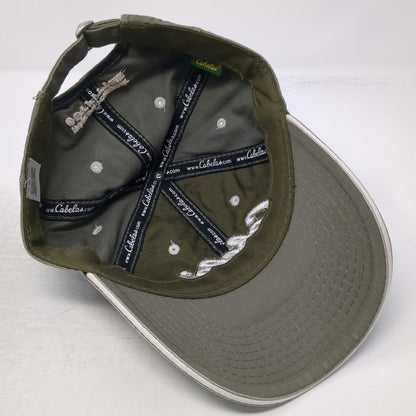 Cabelas Baseball Cap Green One Size Slideback Worlds Foremost Outfitter Hat