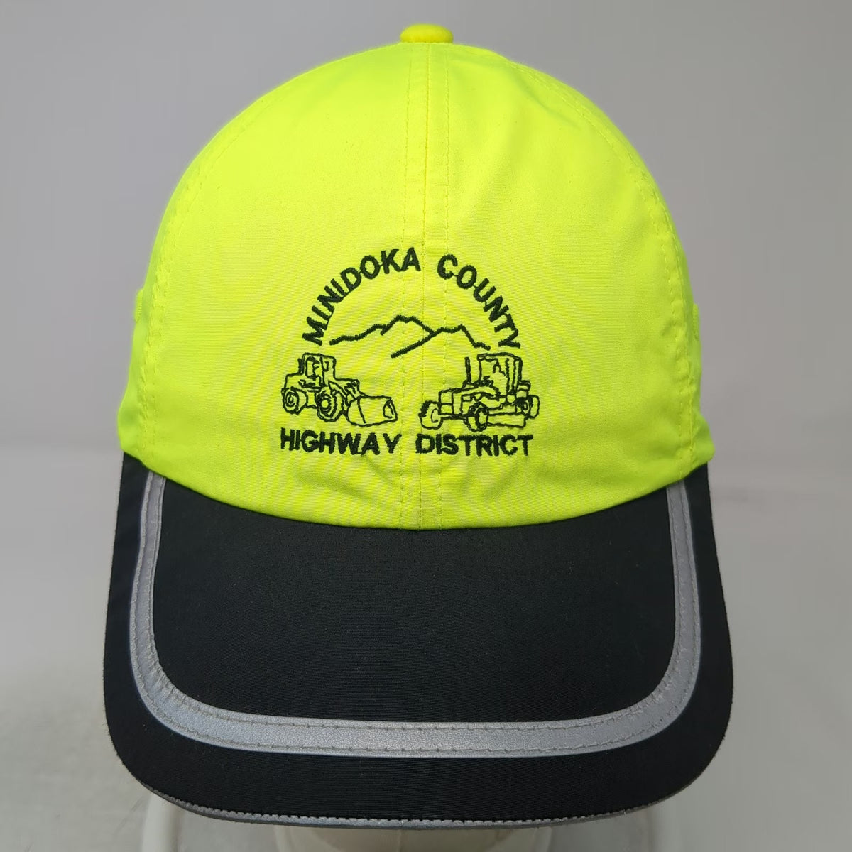 Port Authority Baseball Cap Green One Size Strapback Reflective Safety Work Hat