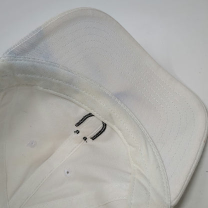 Quake City Caps Baseball Cap White OS Embroidered Logo Snapback Hat Curved Brim