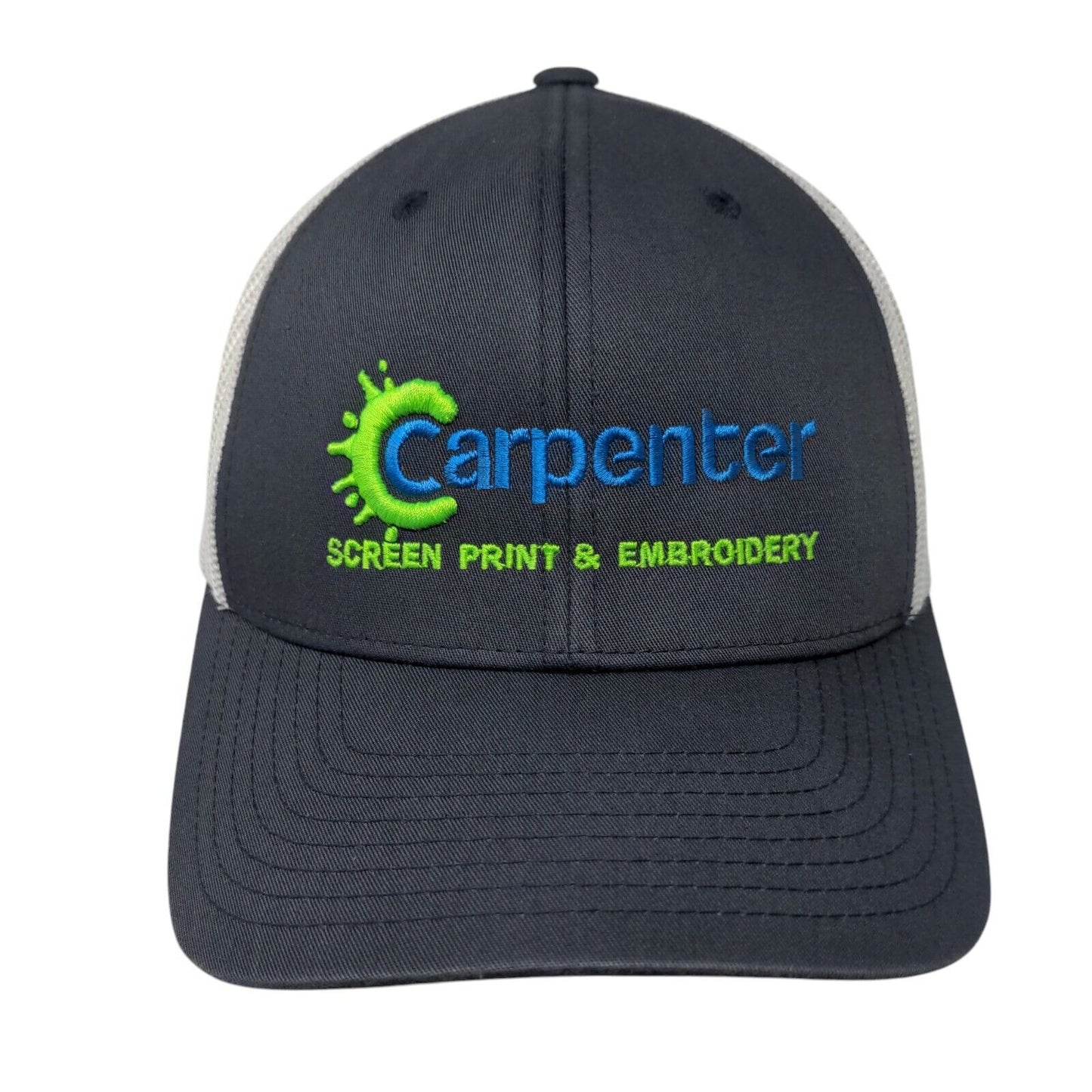 Carpenter Screen Print & Embroidery Snapback Trucker Hat Blue OSFA Sport-Tek