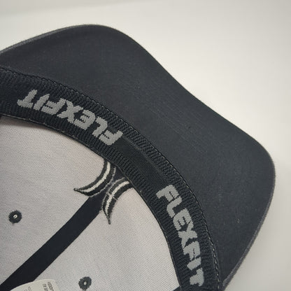 Hurley Embroidered Logo Fitted Hat Gray XL Flexfit Yupoong Vent Holes