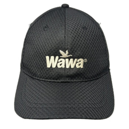 Wawa Logo Embroidery Performance Mesh Strapback Baseball Cap Black One Size Hat