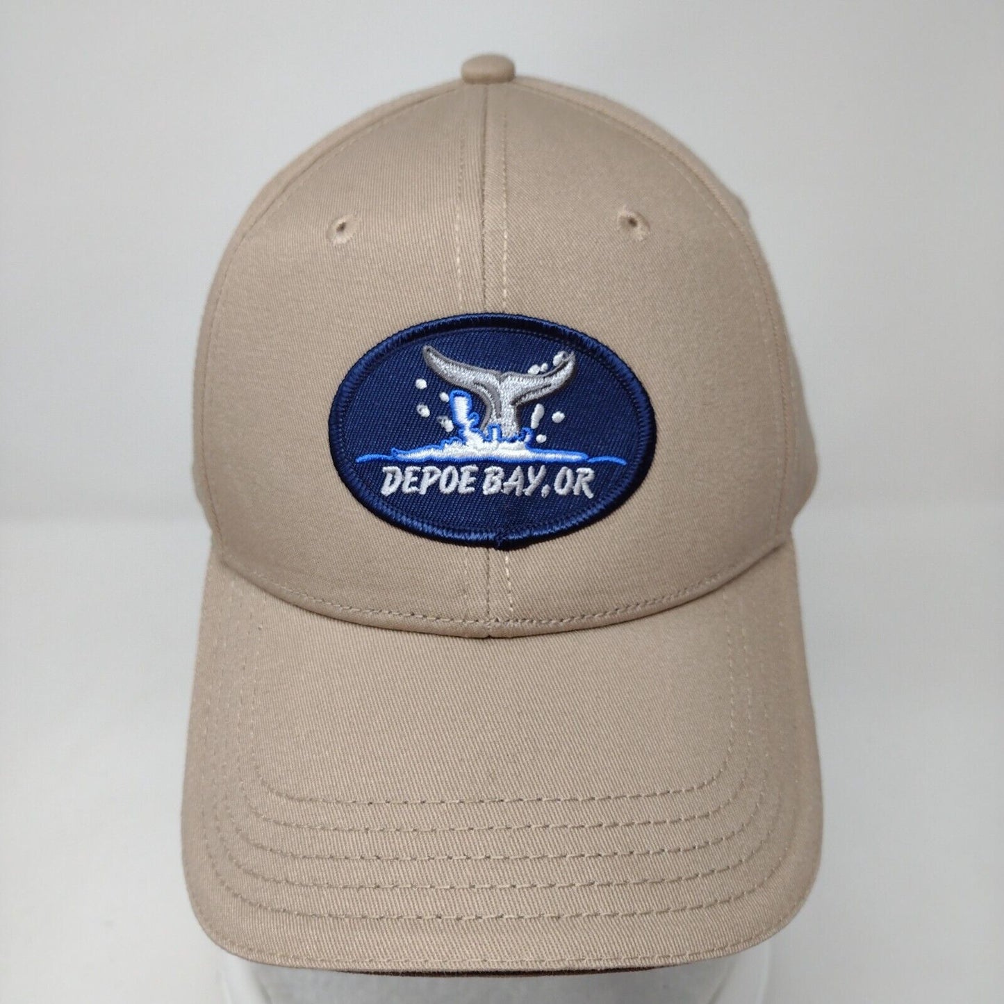 Depoe Bay OR Slideback Hat Tan OSFM Adjustable Embroidered Dorfman Pacific Co.