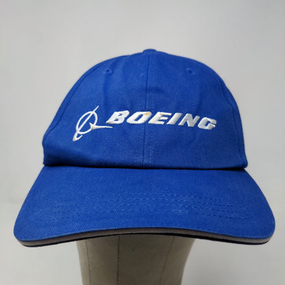 Boeing Men's Slideback Hat Blue Adjustable Embroidered Logo 100% Cotton