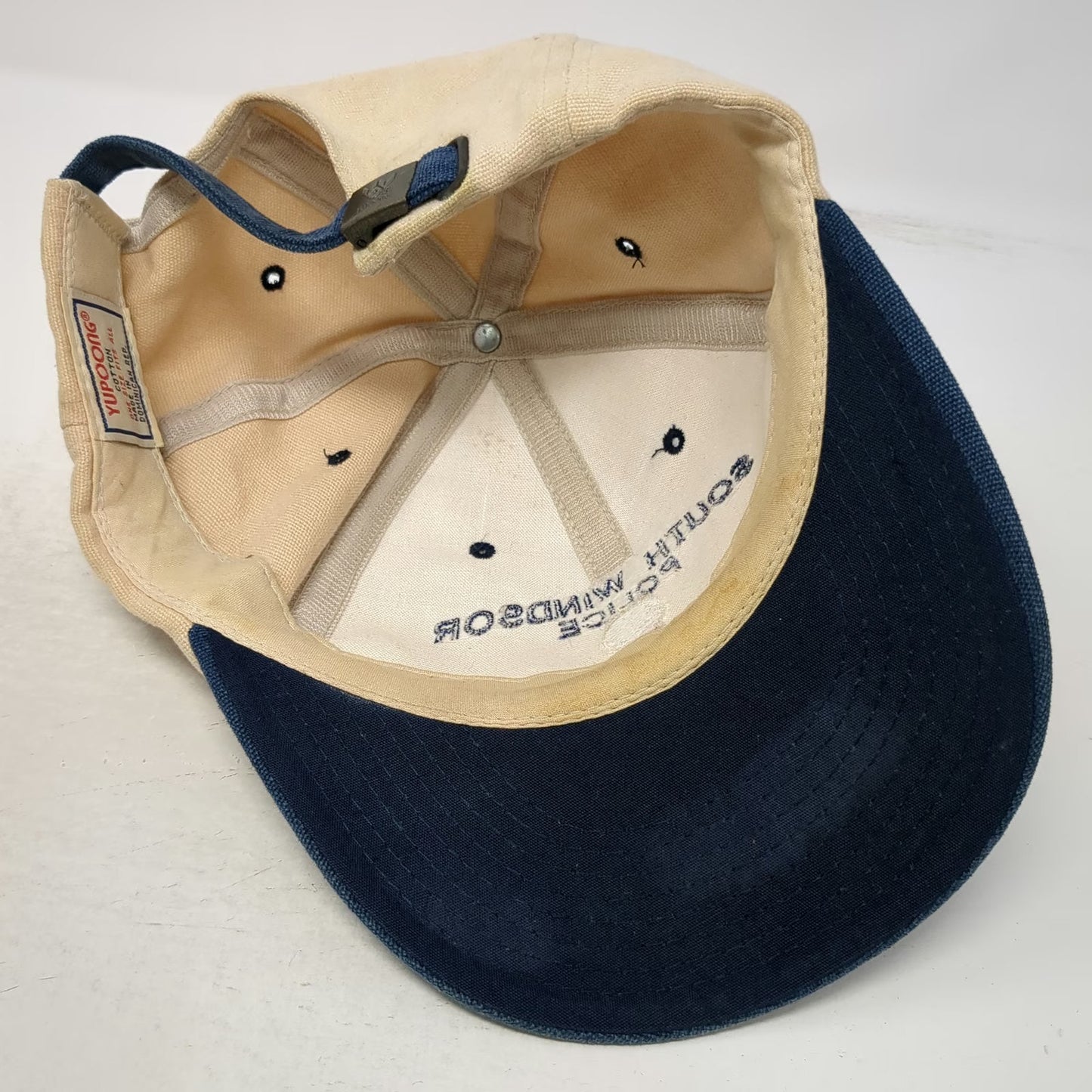 Yupoong Baseball Cap Hat Beige Blue OS South Windsor Police Golf Tournament