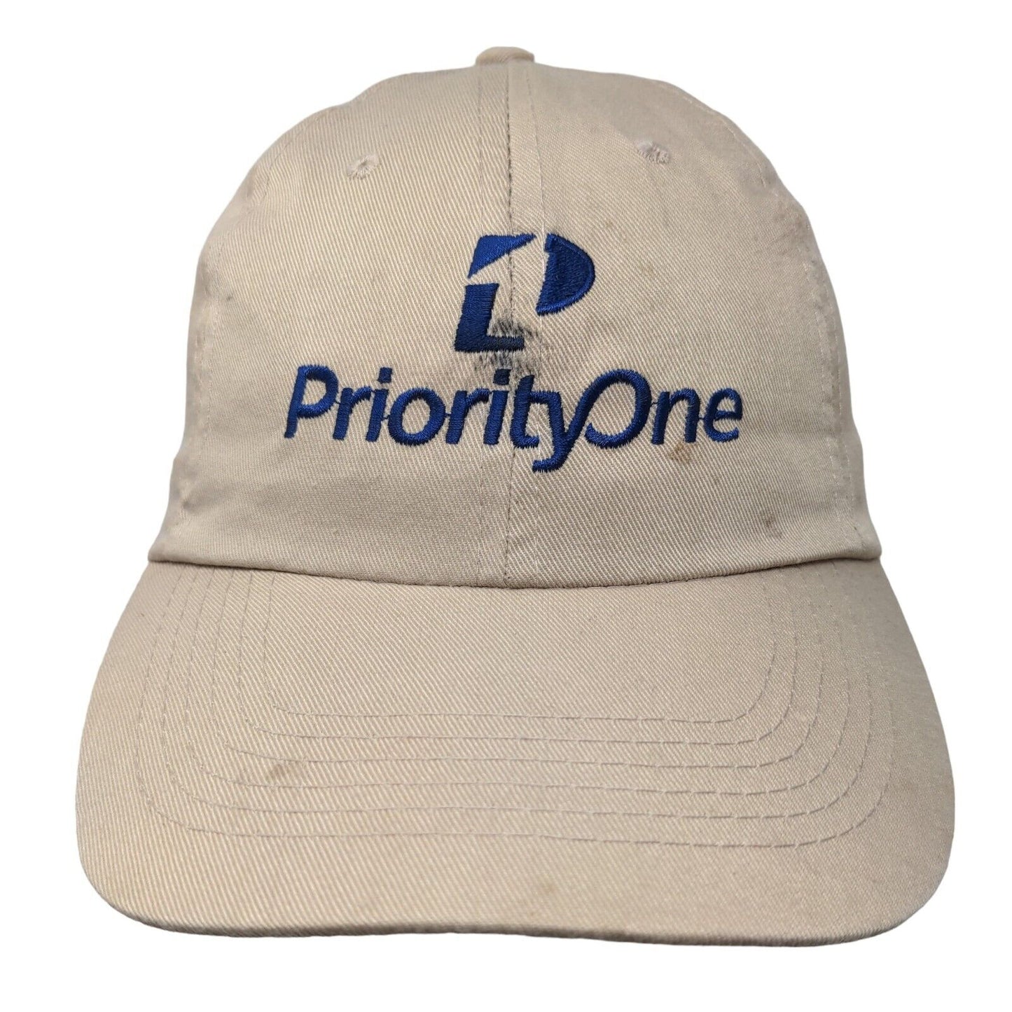 Priority One Strapback Hat Tan OSFA Embroidered Adjustable 6 Panel