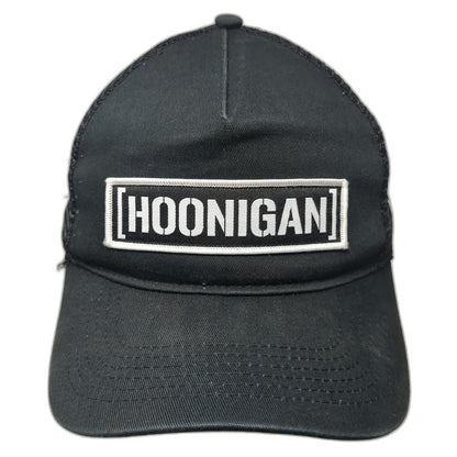 Hoonigan Trucker Hat Black One Size Mesh Back Snapback Logo Patch Racing Car