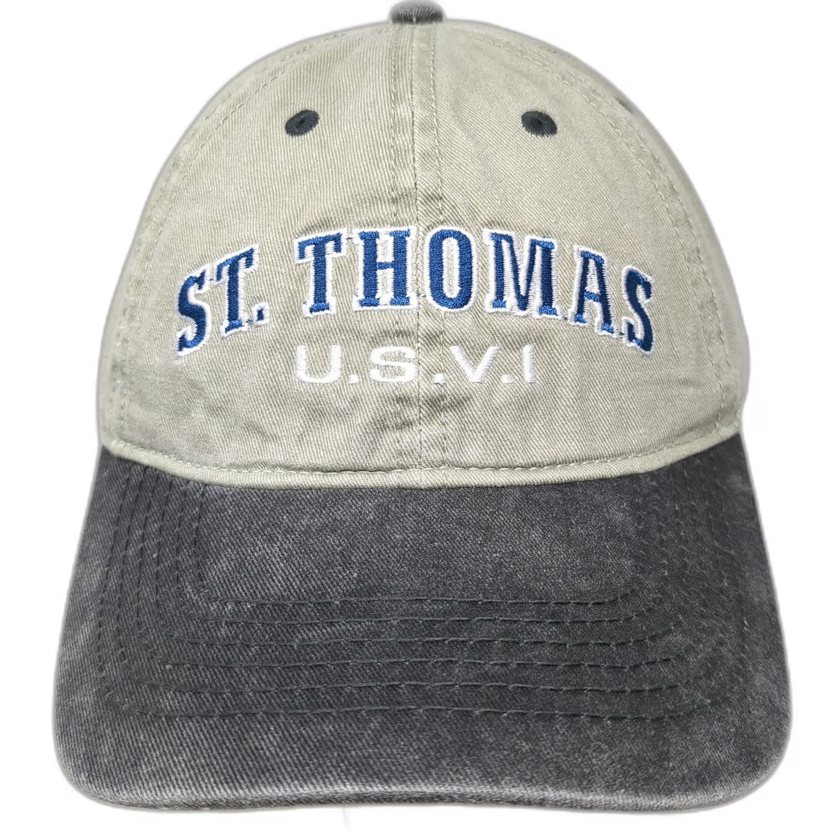Paradise Mix St. Thomas USVI Baseball Cap Green OSFM Slideback Contrast Bill Hat