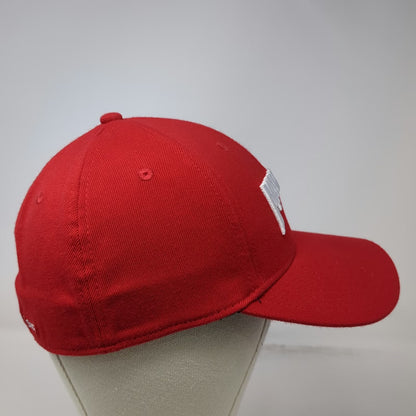 Maverik Baseball Cap Red M Adventure's First Stop Embroidered Fitted Promo Hat