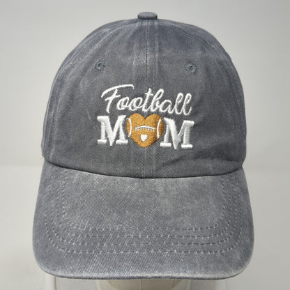 Football Mom Slideback Baseball Cap Gray One Size Adjustable Embroidered
