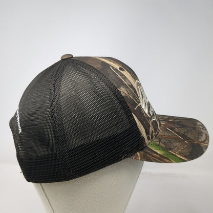 Flexfit Trucker Hat Brown One Size Camo Caldwell Idaho Elks Lodge Snapback Mesh