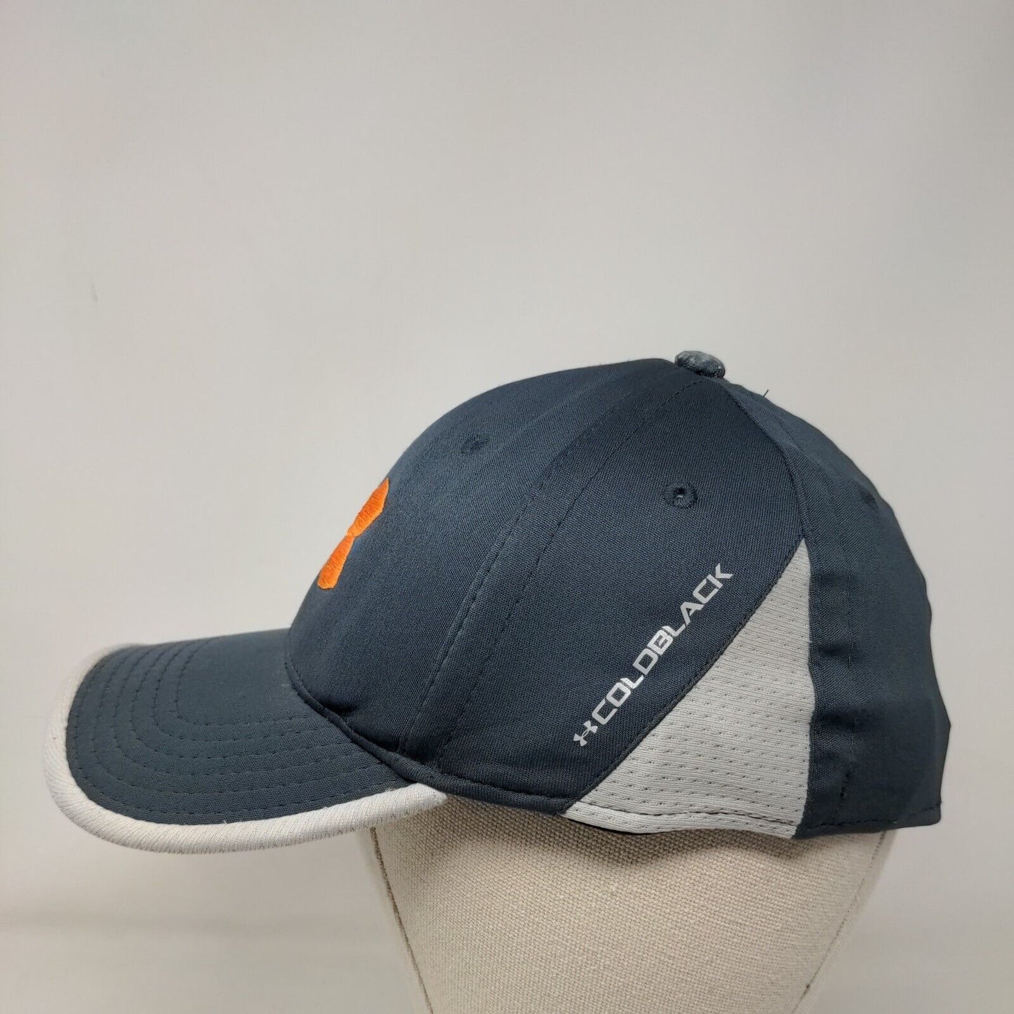 Under Armour Golf Fitted Hat Blue M/L Breathable Vented Holes 6 Panel