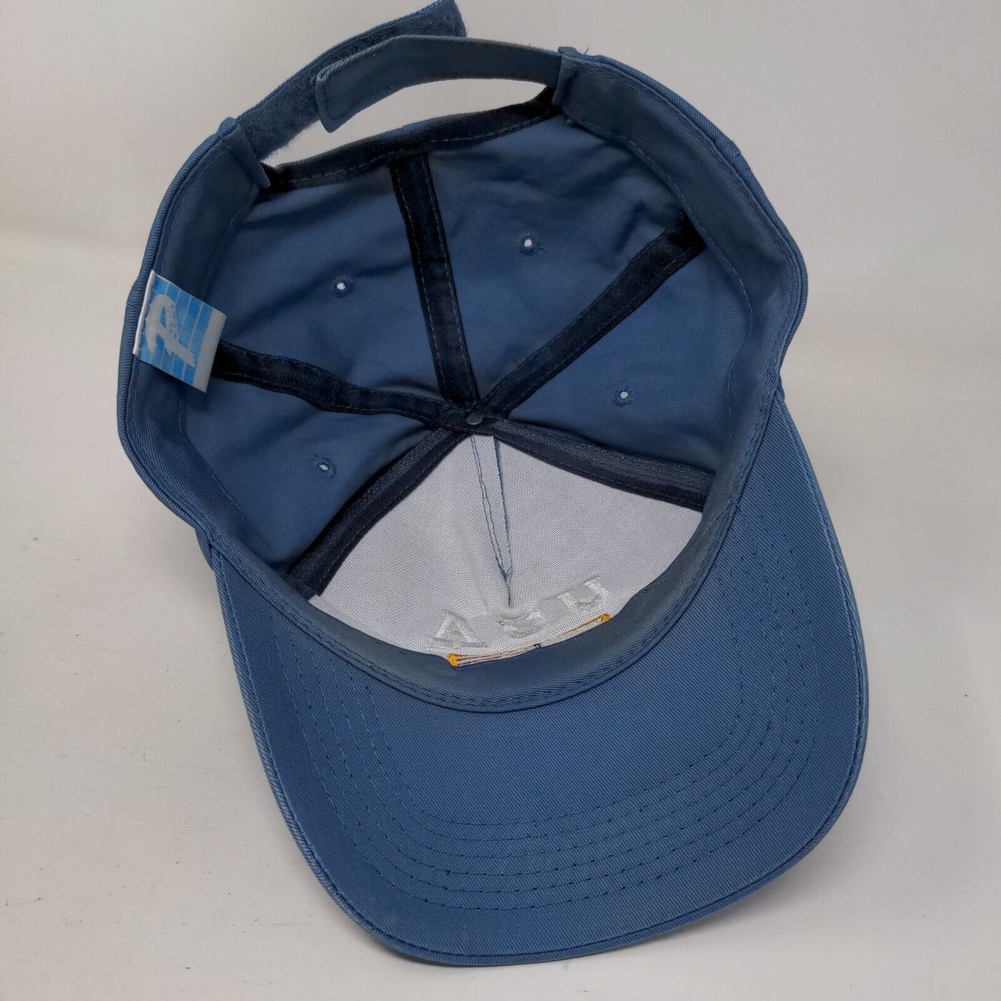 USA Flag Strapback Hat Blue One Size Adjustable Embroidered Patriotic Cotton