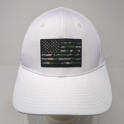Camo American Flag Snapback Hat White One Size Adjustable 6 Panel