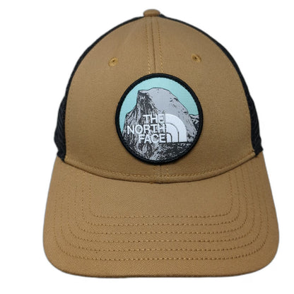 The North Face Trucker Hat Brown One Size Snapback Mesh Mountain Graphic Patch