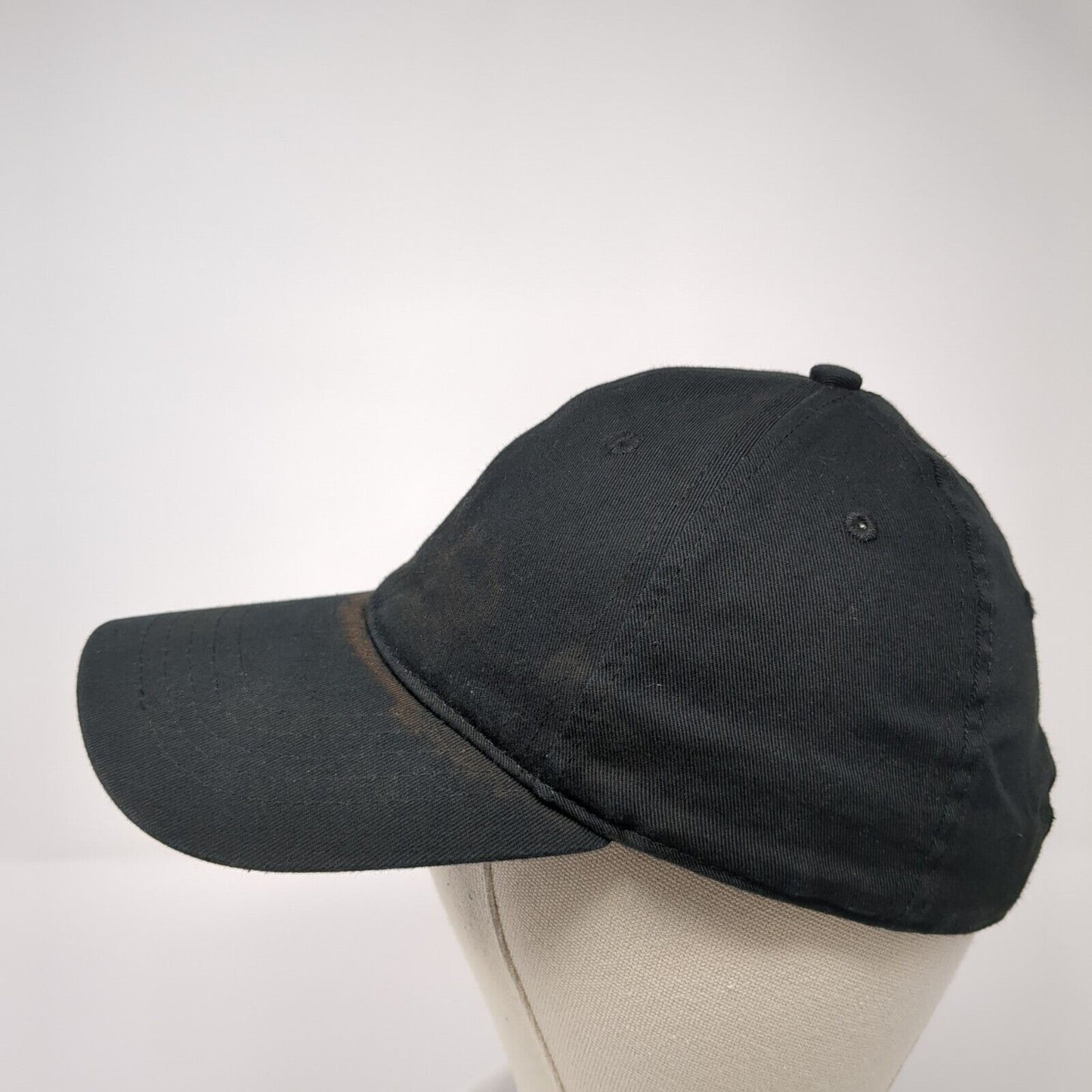 Unbranded Strapback Hat Black One Size Adjustable Vent Holes Blank