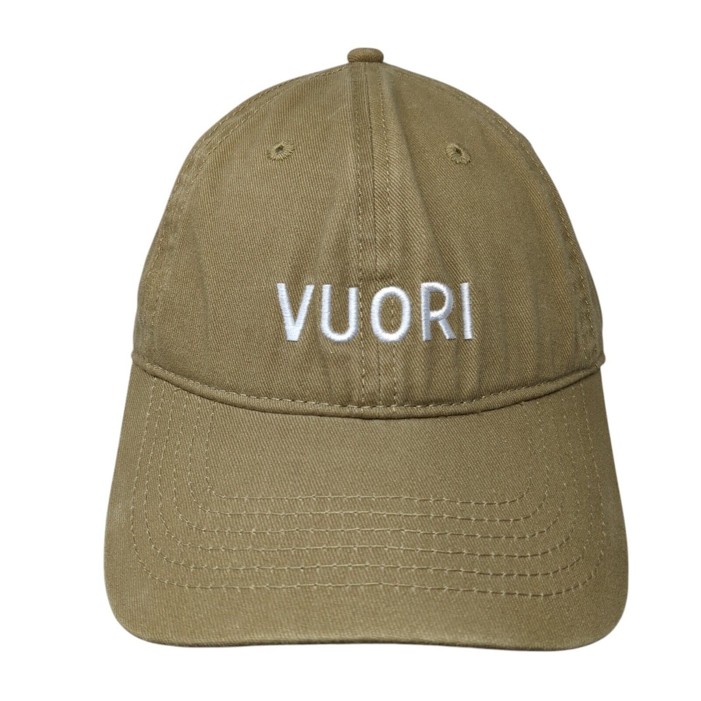 VUORI Baseball Cap Brown One Size Adjustable Embroidered Vented Holes 6 Panel