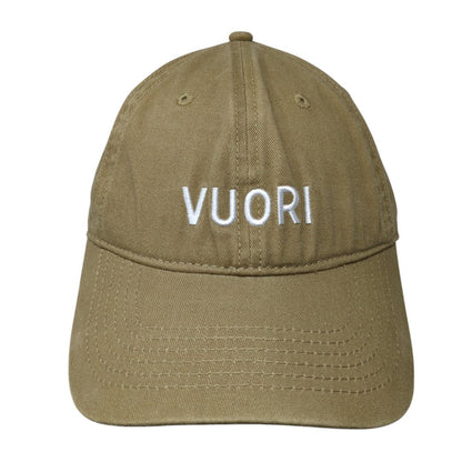 VUORI Baseball Cap Brown One Size Adjustable Embroidered Vented Holes 6 Panel
