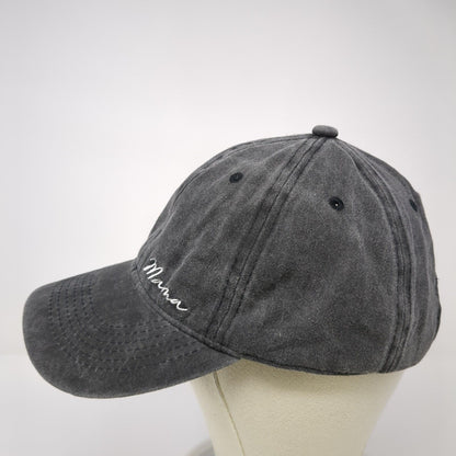 Mama Slideback Hat Gray One Size Adjustable Embroidered 6 Panel Lichfamy