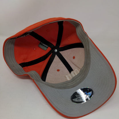 Richardson Fitted Hat Orange M/L Embroidered Vented Holes Pro 185 Flexfit