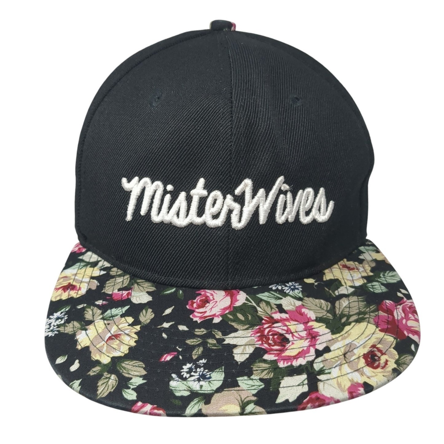 MisterWives Snapback Hat Multicolor One Size Embroidered Floral Crown