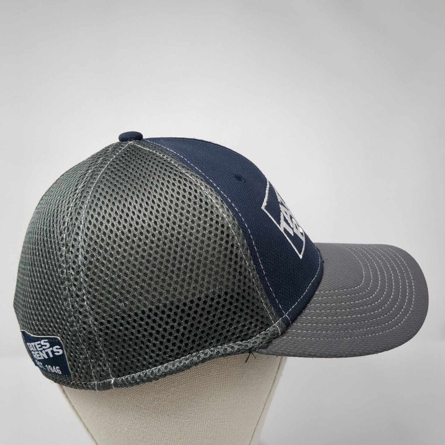 Tates Rents Fitted Mesh Back Hat Gray M/L Embroidered Colorblock Outdoor
