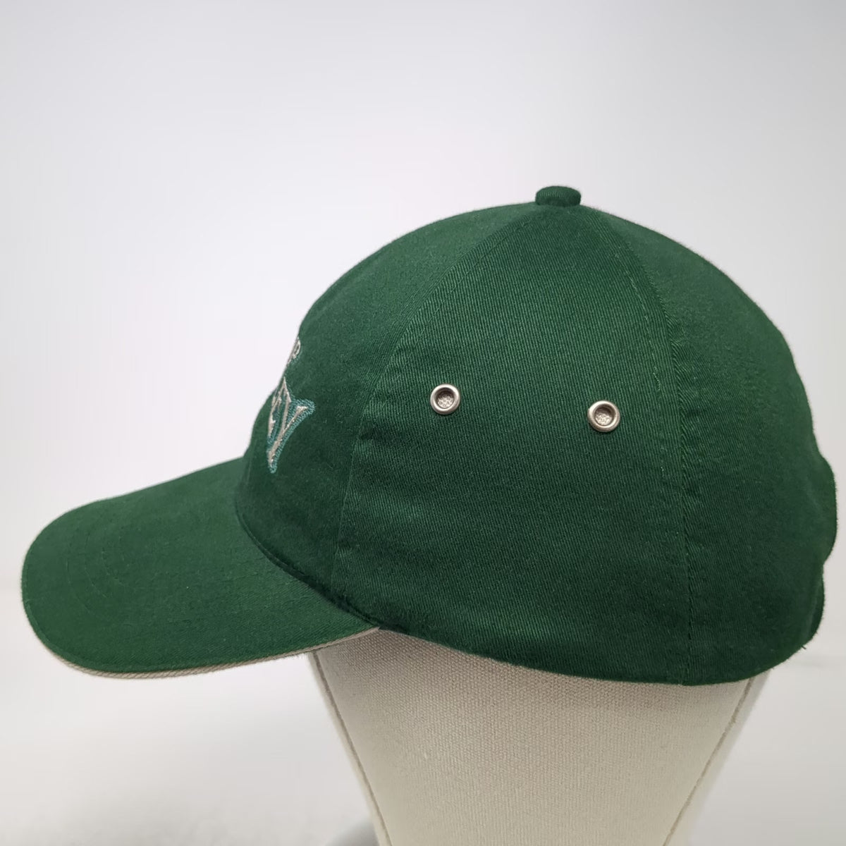 KC Caps Headshot Baseball Cap Green Silver One Size Slideback Camp Bradley Hat