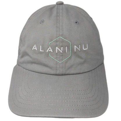 Otto Baseball Cap Gray One Size Alani Nu Logo Cotton Slideback Buckle Curved Hat