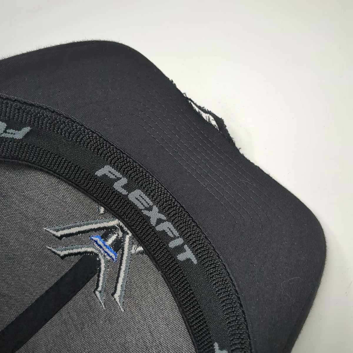 Vortex Baseball Cap Black XL Flexfit Structured Embroidered Logo Distressed Hat