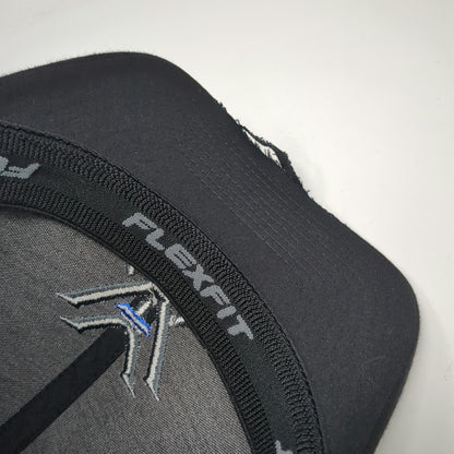 Vortex Baseball Cap Black XL Flexfit Structured Embroidered Logo Distressed Hat