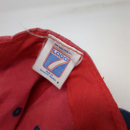 Logo 7 Snapback Hat Red Blue Atlanta 1996 Olympic Games 100 Embroidery Vintage