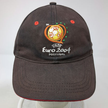 UEFA Baseball Cap Black One Size Euro 2004 Portugal Soccer Canon Strapback Hat