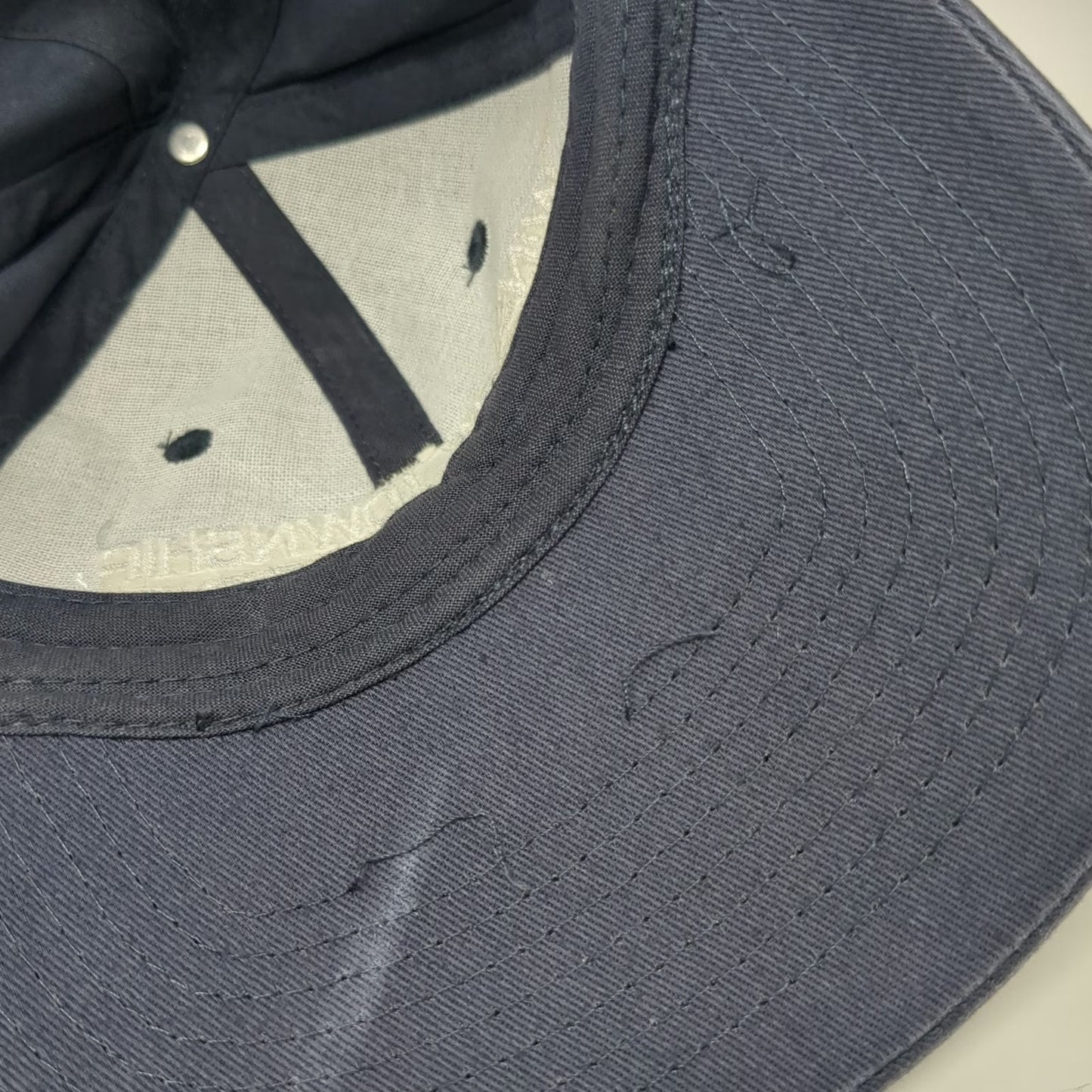 UltraClub Baseball Cap Blue White One Size Strapback Police Academy Hat Cotton