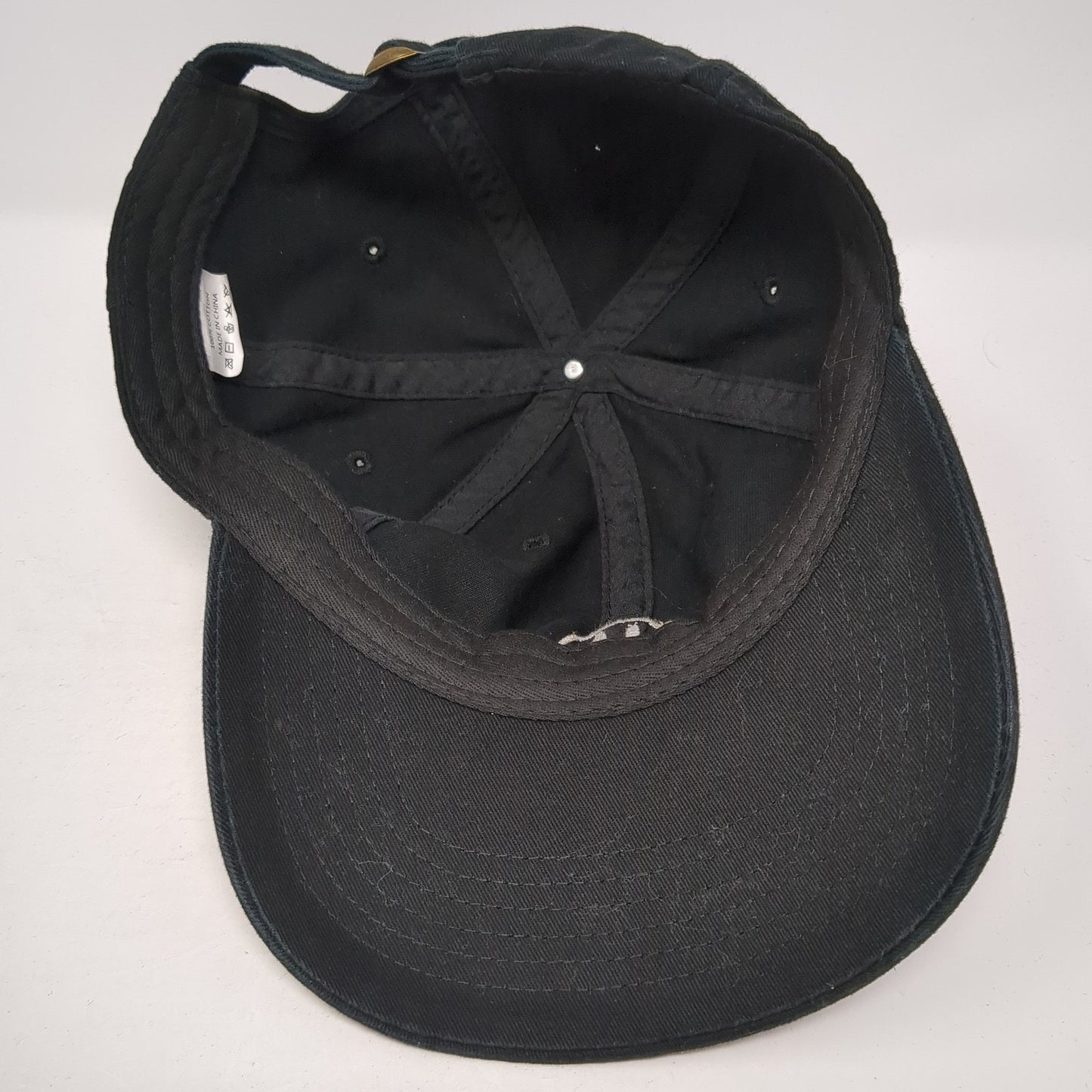 Smiley Face Slideback Hat Black One Size Embroidered Adjustable Outdoor