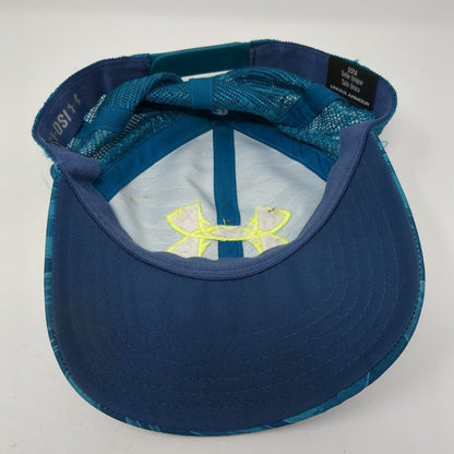 Under Armour Snapback Trucker Hat Blue One Size Adjustable Embroidered Mesh Back
