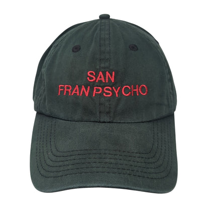 San Fran Psycho Slideback Hat Green One Size Adjustable Solid Harriton