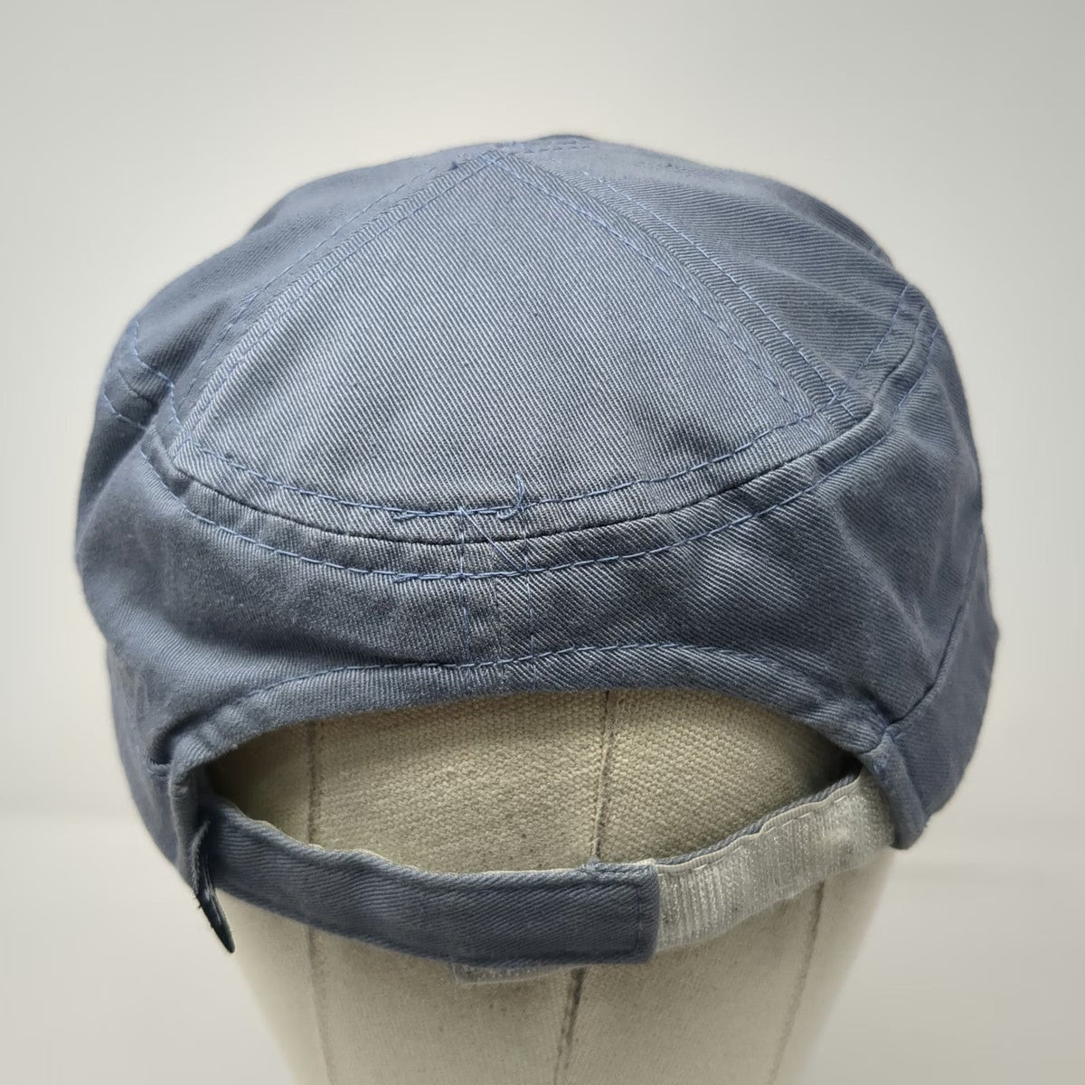 Town Talk Army Cap Blue One Size Cotton Strapback Scroll Graphic Twill Flat hat