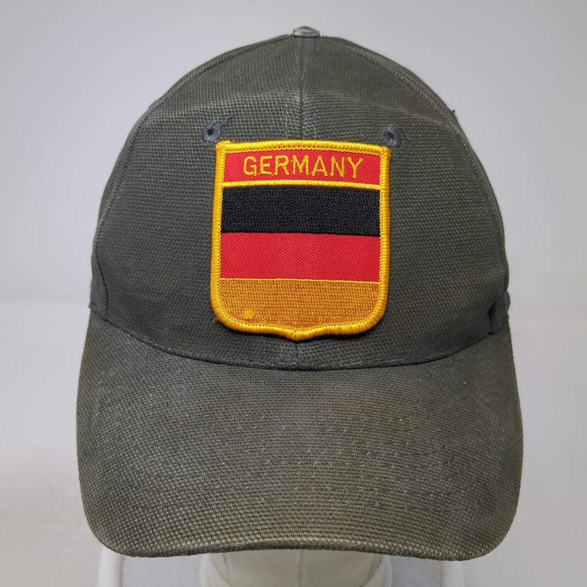 T-D-Pierso Germany Flag Patch Baseball Cap Gray One Size Slideback Country Hat