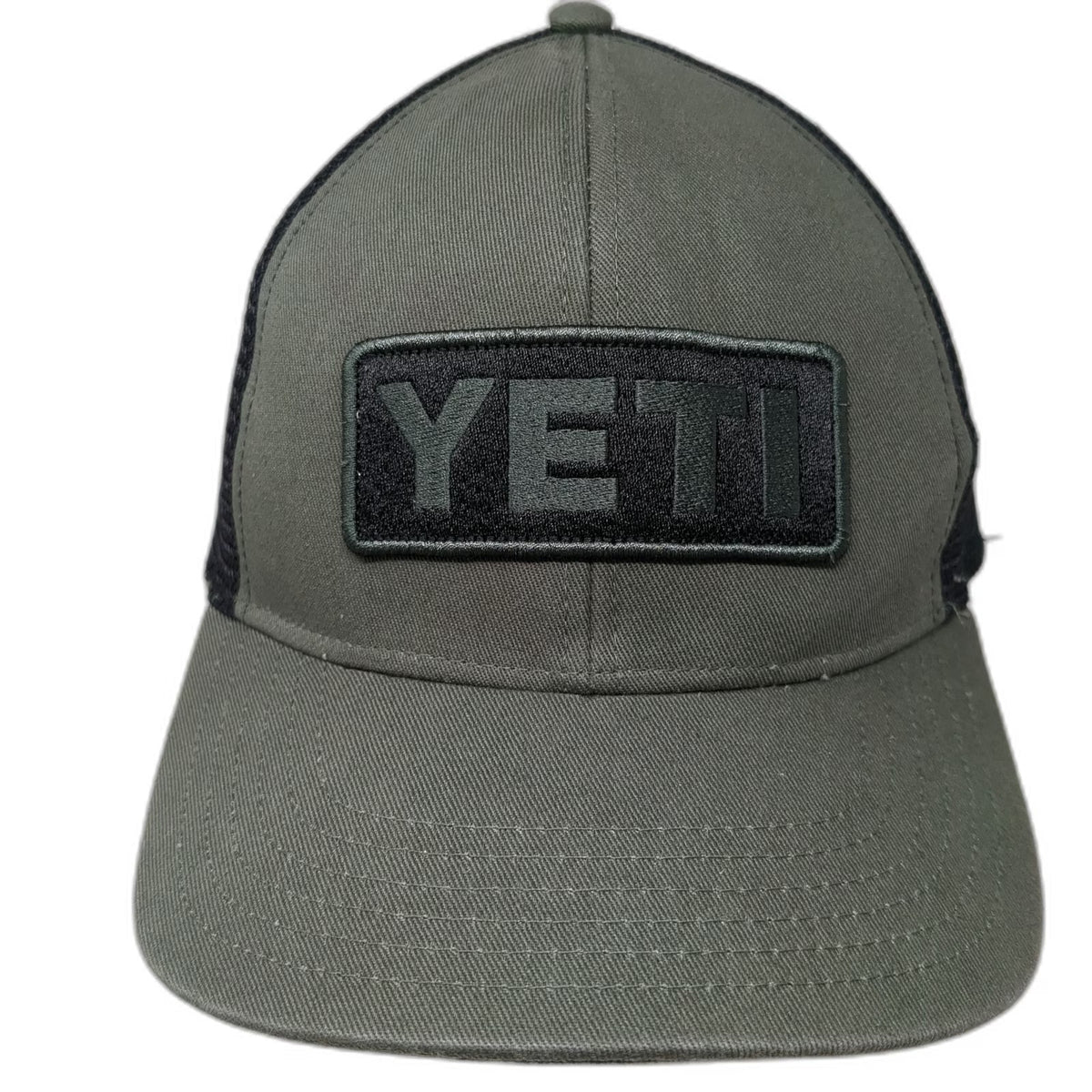 YETI Trucker Hat Green Black One Size Snapback Mesh Back Patch Logo Outdoor Hat