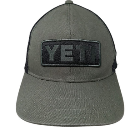 YETI Trucker Hat Green Black One Size Snapback Mesh Back Patch Logo Outdoor Hat