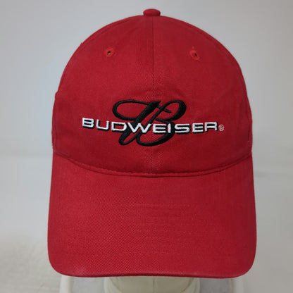 Budweiser Baseball Cap Red One Size Slideback Embroidered Logo Cotton Beer Hat