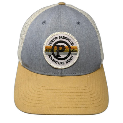 Richardson Trucker Hat Gray Yellow Payette Brewing Co Adventure Ready Snapback L