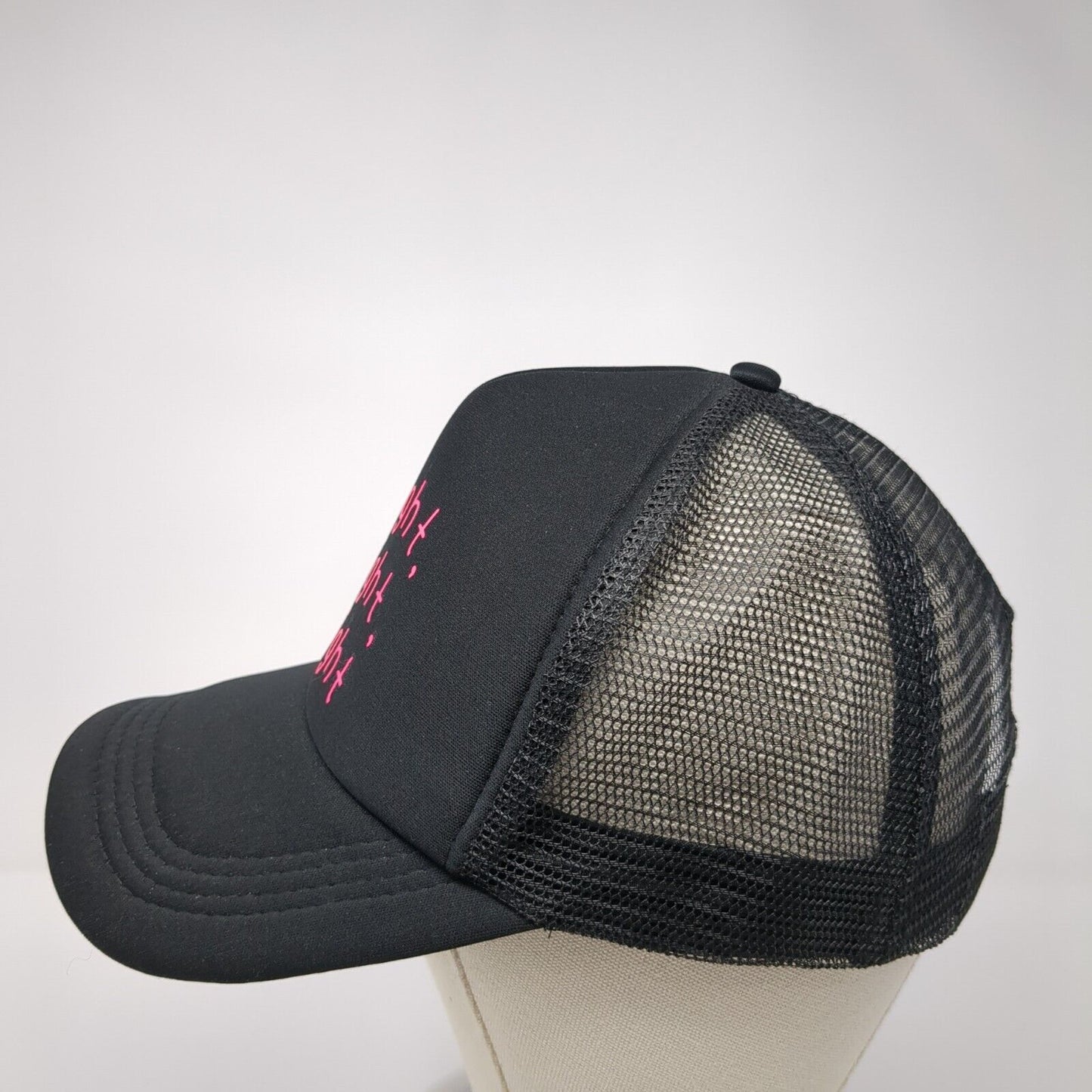 Alright Stay Groovy Snapback Trucker Hat Black One Size Adjustable Mesh Back