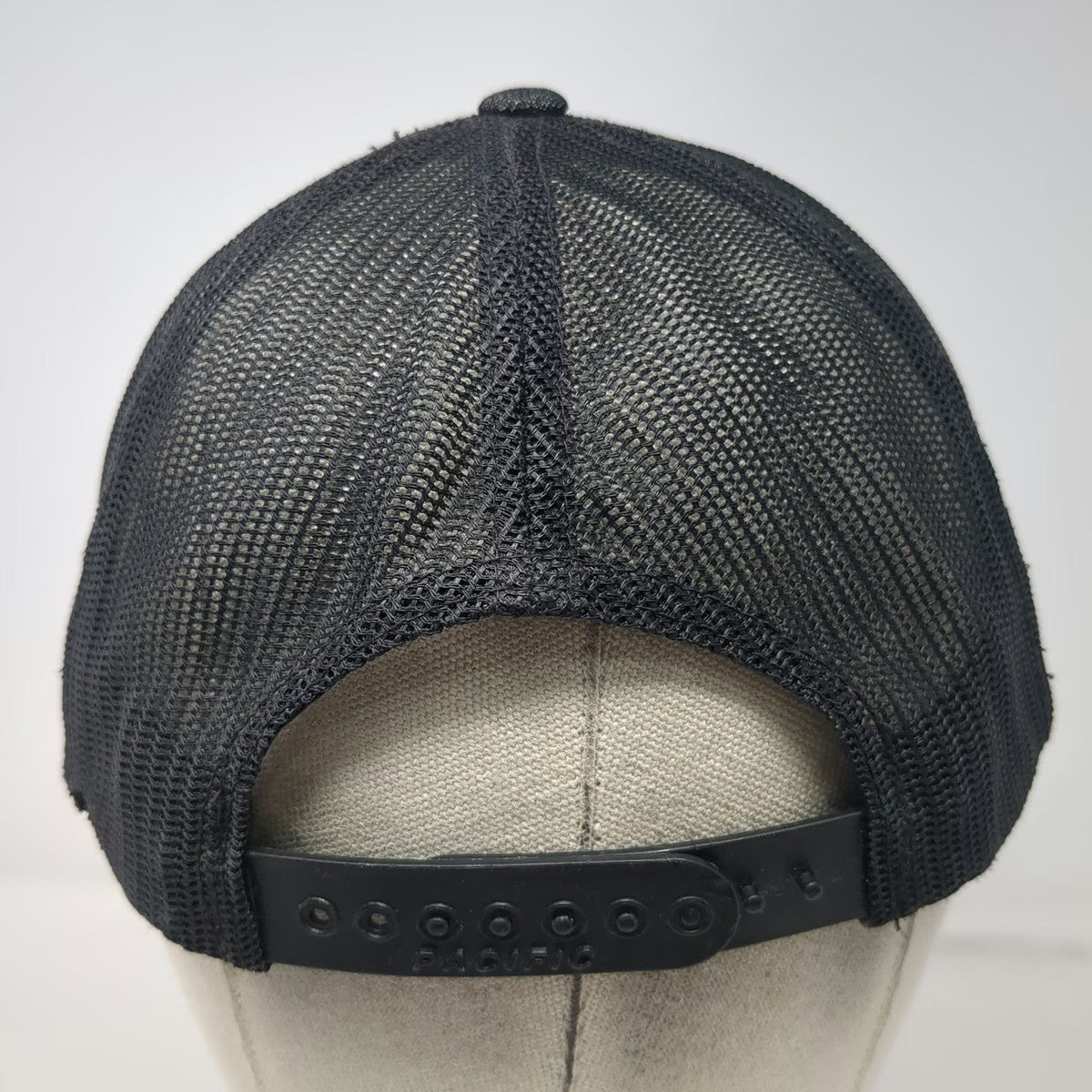 Pacific Headwear Trucker Hat Black One Size Snapback American Flag Rubber Patch