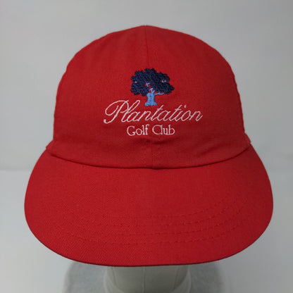 Plantation Golf Club Stretch Fitted Hat Red One Size Solid Embroidered