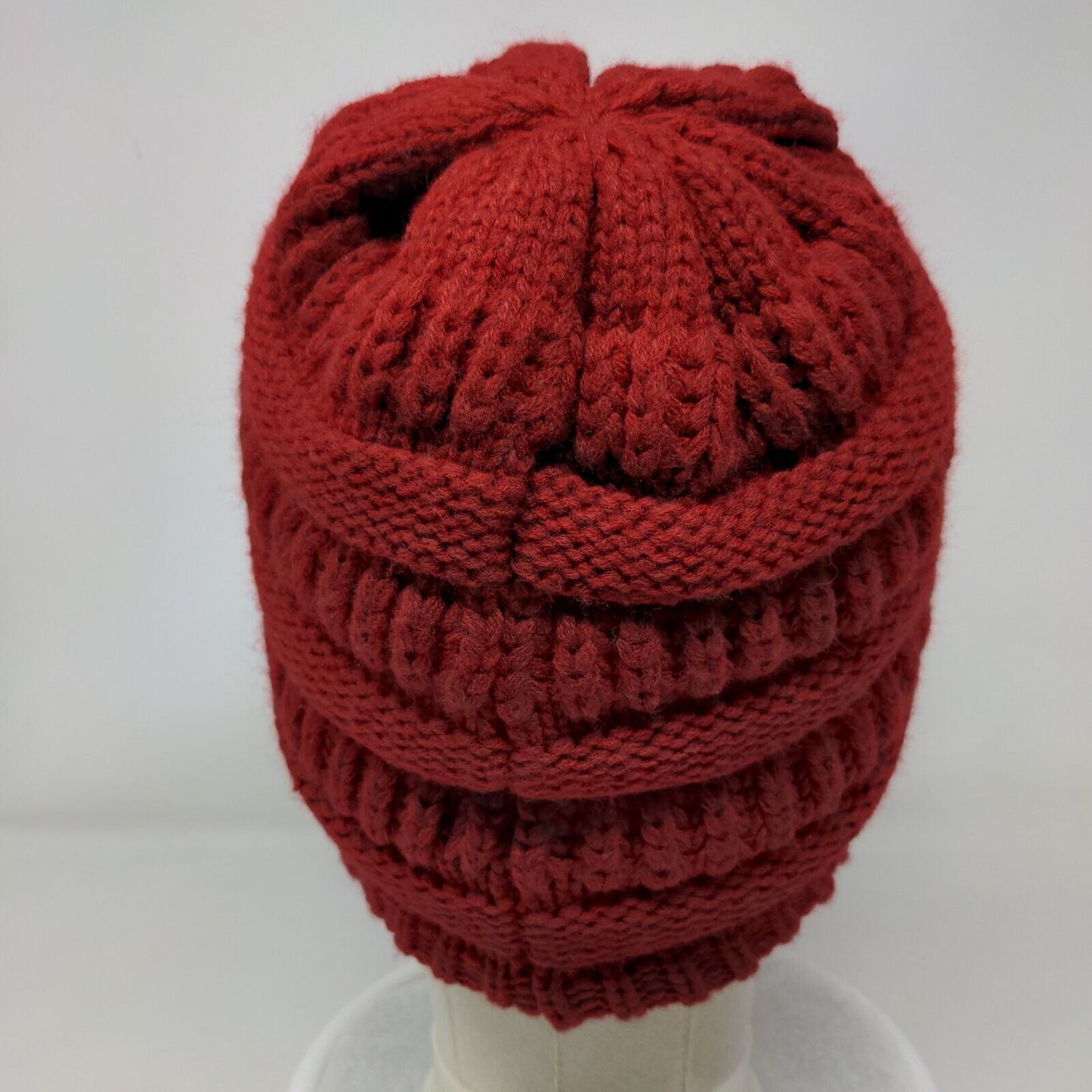 Furtalk Beanie Hat Red One Size Stretch Hand Knitted Blank Polyester Fleece