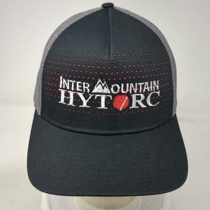 Richardson Trucker Hat Black One Size Snapback Intermountain Hytorc Red Brim