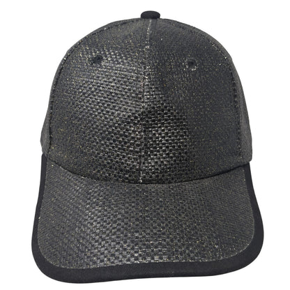 Unbranded Straw Hat Baseball Cap Gray One Size Adjustable Glitter 6 Panel Blank
