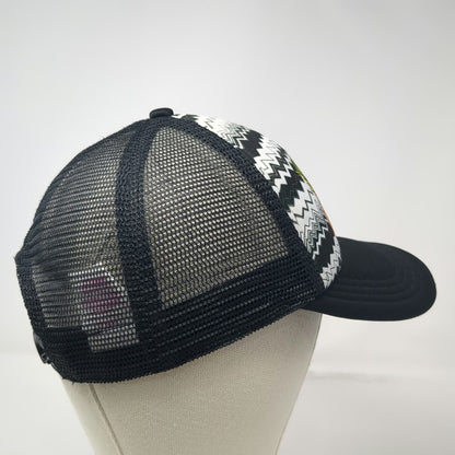 No Boundaries Trucker Hat Black One Size Mesh Snapback Pineapple Chevron Pattern